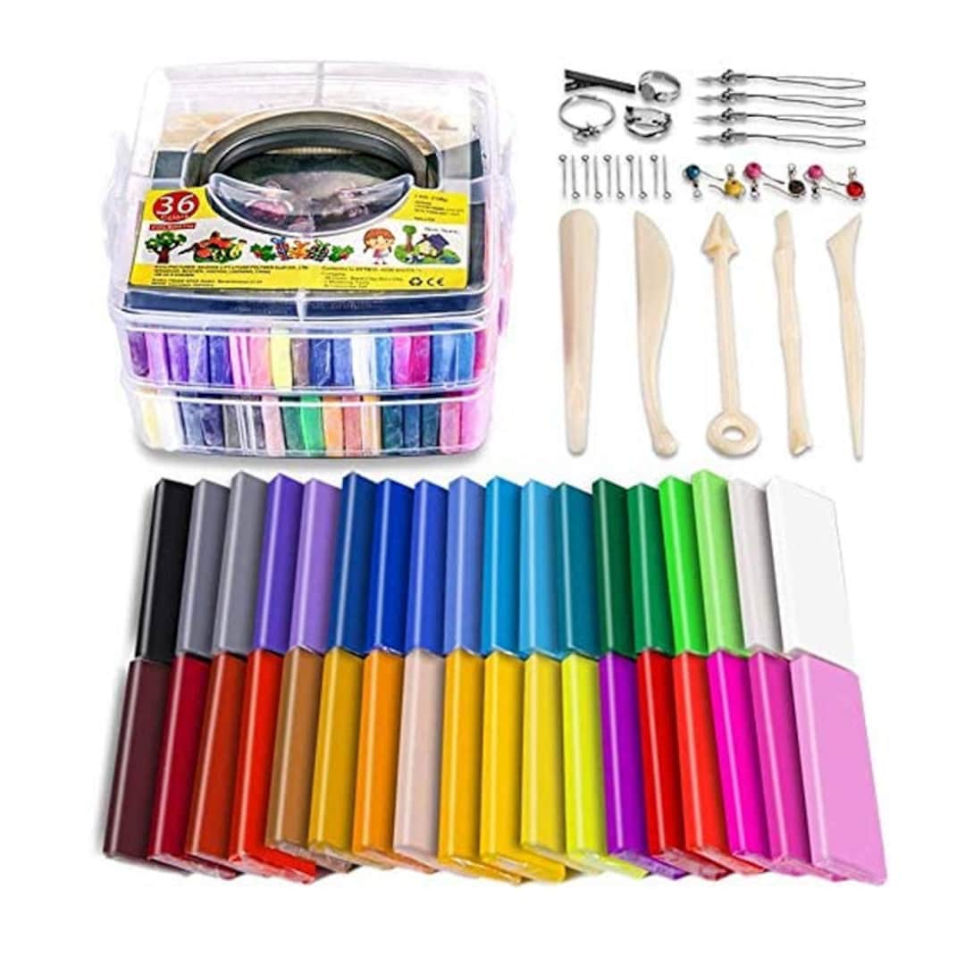 Polymer Clay Starter Kit, Ciaraq 36 Colors Oven Bake Modeling Clay, DIY