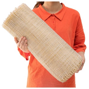 24 Width Natuaral Rattan Webbing for Caning Projects |24 W x 2 ft L | Pre  - Woven Open Mesh Cane - Cane Webbing Sheet- Natural Rattan Cane Webbing