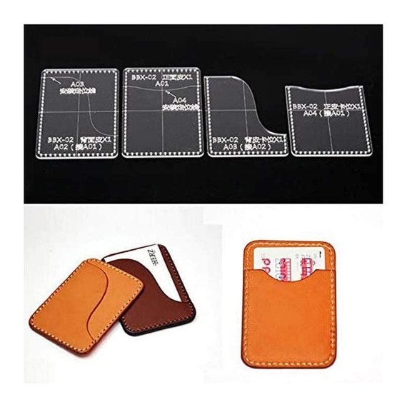 Card Holder Acrylic Template Bag Leather Pattern Acrylic Leather