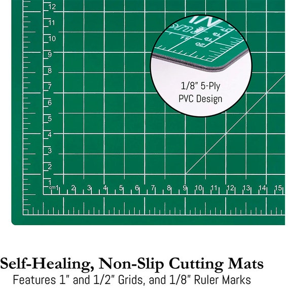 ToolTreaux DIY Craft Self Healing Cutting Mat Art Supply Tool 9 x 12 Inch  Green