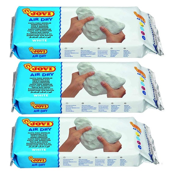 Premium European Air Dry Modeling Clay Pack of 3, White, 2.2 Lb