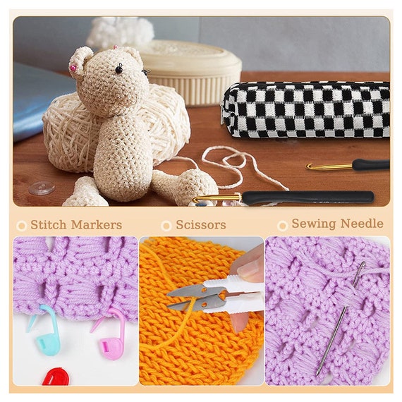 Crochet Hook Sets For Beginners, Pretty Crochet Hooks Soft Grip For  Arthritic Hands, Ergonomic Handle Handcrafted Clay Crochet Hooks Knitting  Needles
