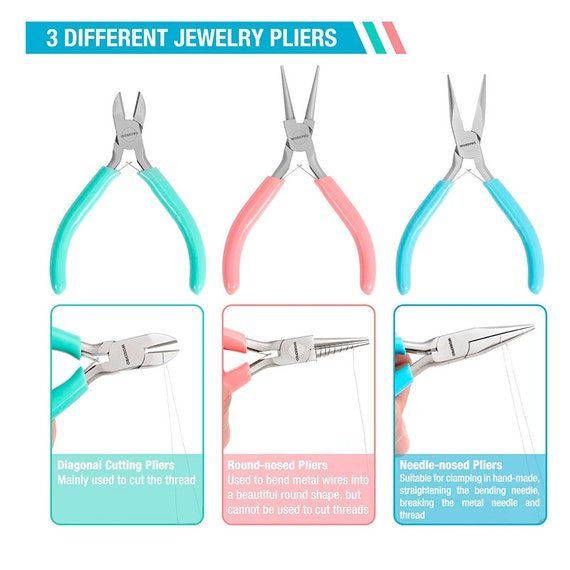 5-piece Jewelry Pliers, Jewelry Tools Kit Includes Round Nose