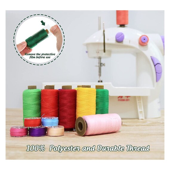12Pcs Sewing Thread Set Prewound Bobbin Thread Sewing Machine Thread  Durable Embroidery Thread for Sewing DIY