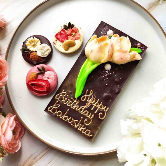 Personalised Chocolate Tulip Edible Flower Gift for Mum/her Etsy