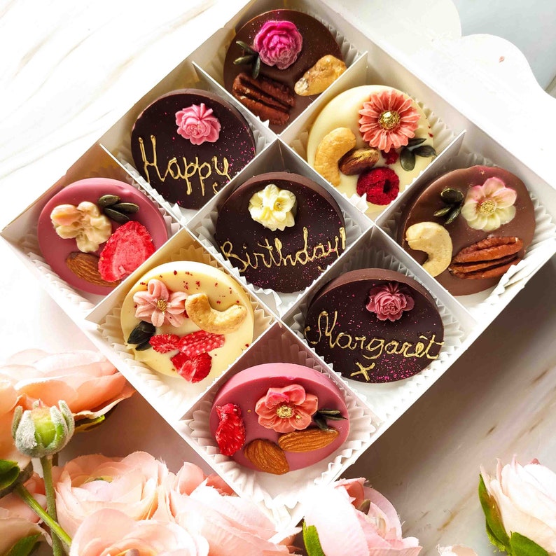 Artisan Chocolate Rounds For Mum, Birthday Present For Her, Gift Box image 3