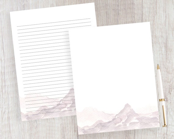 Printable Stationery Mountain Peaks Stationery Printable | Etsy