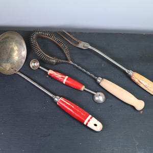 Vintage Red Kitchen Utensils Lot
