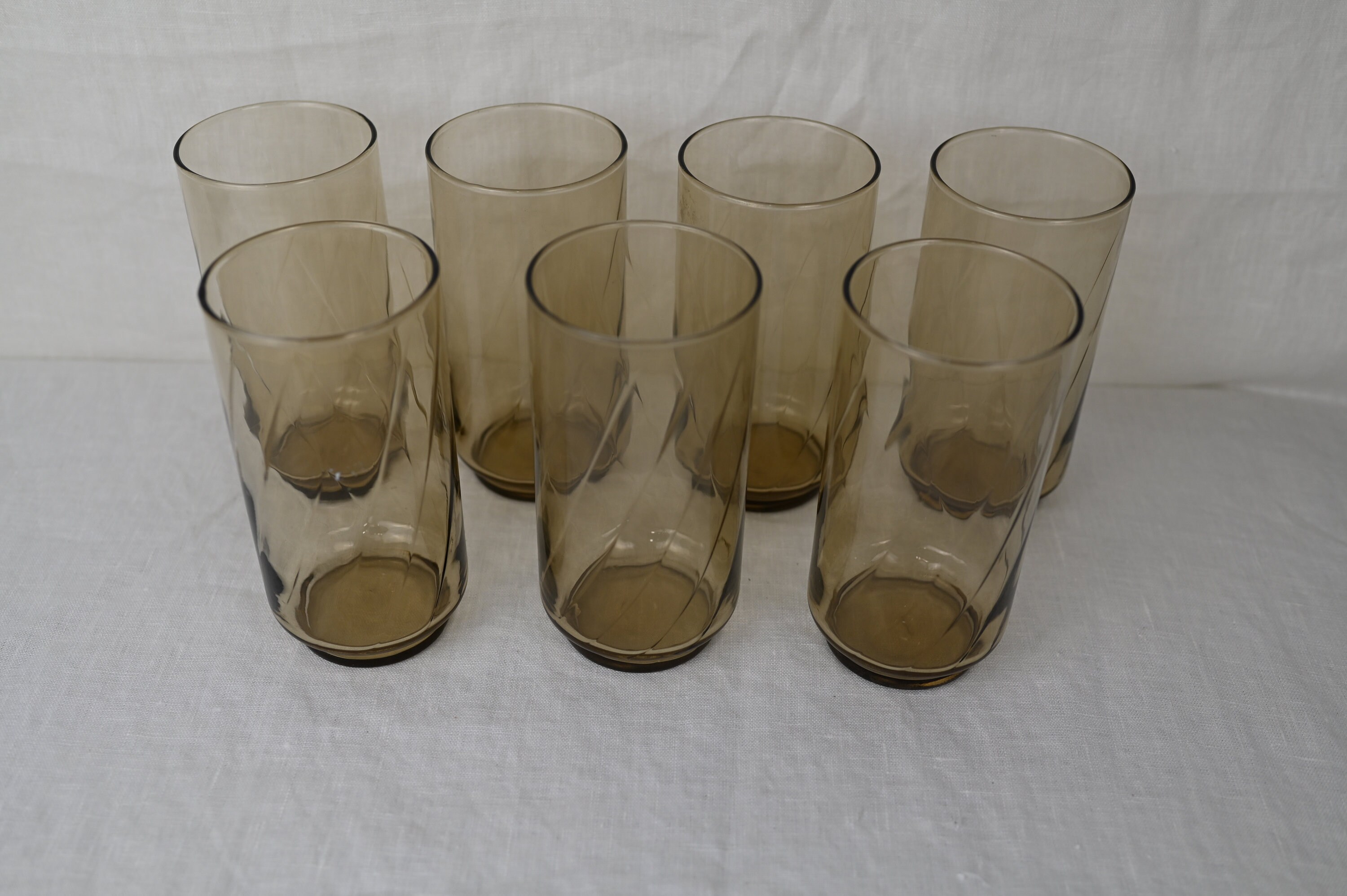 Vintage Brown Libbey Drinking Glasses, Set of 7 - Etsy