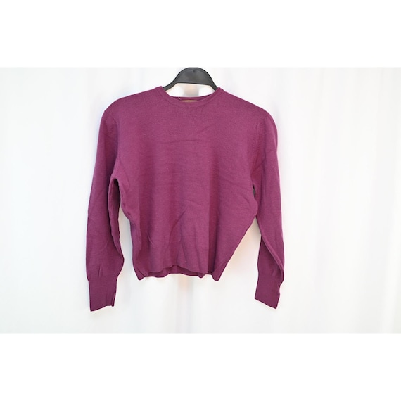 Celt Pure Wool England Purple Crew Neck Sweater Vintage Womens