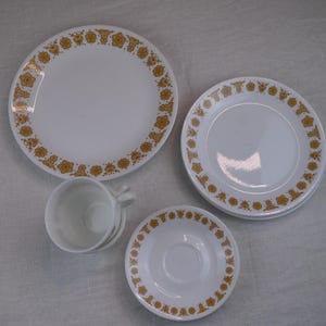 Vintage Corelle Corning Ware Butterfly Gold Dishes