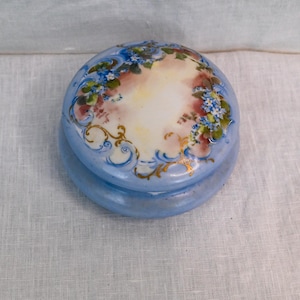 Vintage Antique Blue Powder Jar