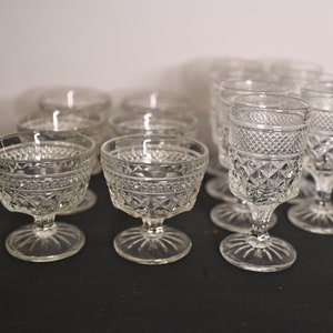 Vintage Wexford Glass Cups Anchor Hocking Wexford Sherbet & Goblet Glasses Set of 13