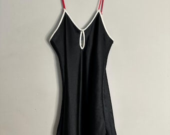 Vintage Victoria Secret Gold Label Black Silky Night Gown Medium