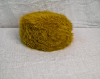 Brunschwig Midcentury Vintage Mustard Yellow Furry Hat - Etsy