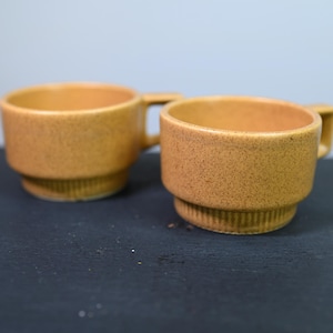 Vintage Pfaltzgraff Yellow Coffee Mugs Set of Two