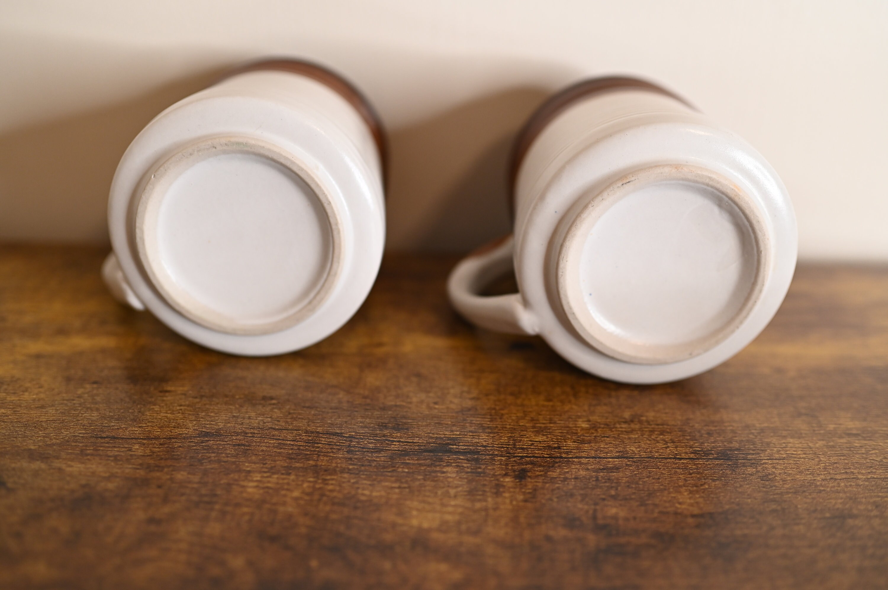 Vintage Stoneware Ribbed Coffee Mugs Set of Two - Etsy