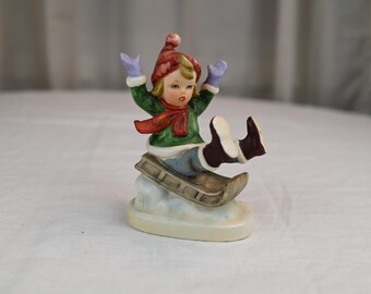 Vintage Napcoware Sledding Girl Figurine C-8837