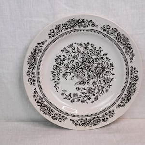 Vintage Cavalier Royal China Sussex Ironstone Ivory and Brown 10&quot; Plate