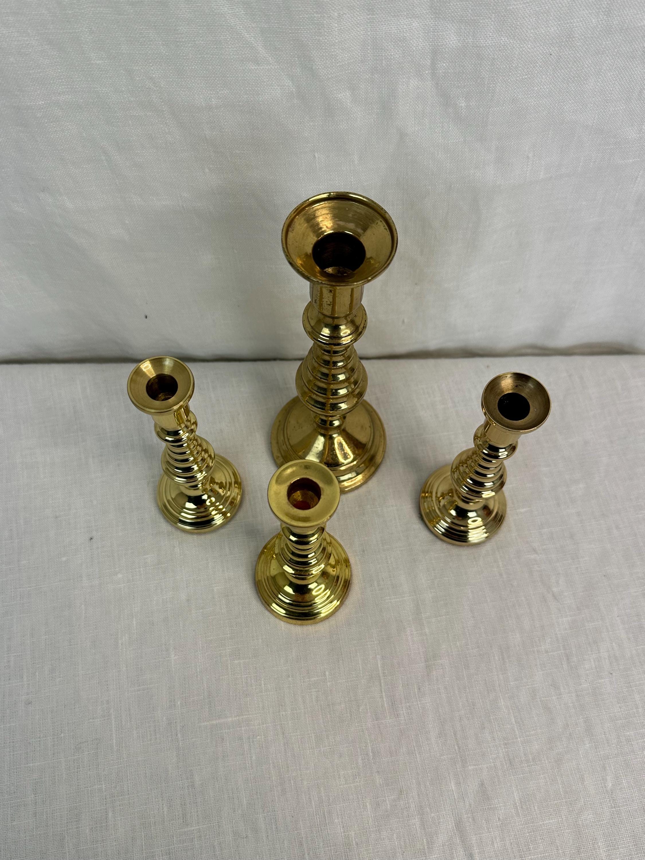 Vintage Brass Baldwin Candle Stick Holders Set of 4 - Etsy