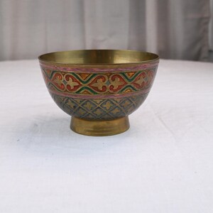 Vintage Brass Decorative colorful bowl
