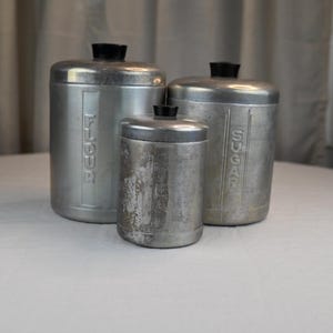 Vintage aluminium stalen masters bus set van drie