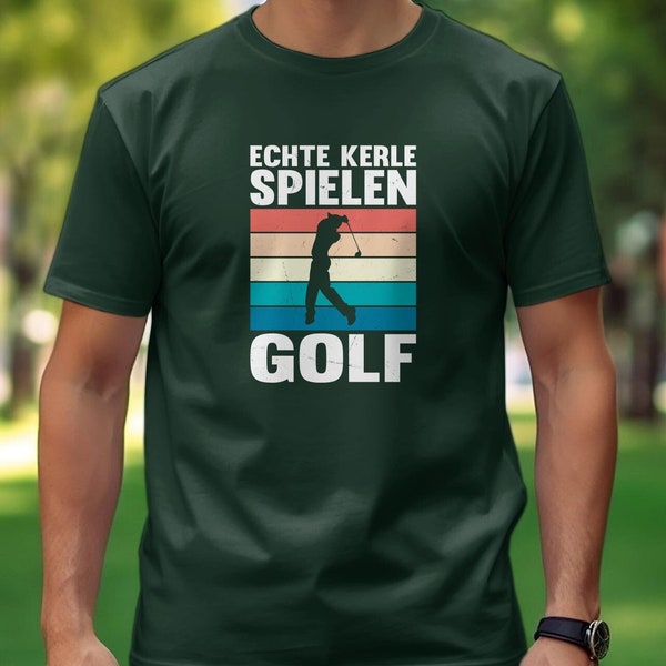 Echte Kerle Spielen Golf T-Shirt, Vintage Golf Player Tee, Retro German Saying Golf Shirt, Golf Gift for Men