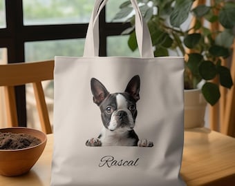 Custom Boston Terrier Tote Bag: Personalized Dog Lover Gift