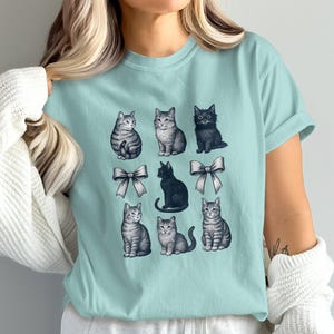 Whimsical Cats T-Shirt, Cute Cat Graphic Tee, Feline Lover Gift, Cat Design Shirt, Unique Kitten Art, Artistic Cat Shirt
