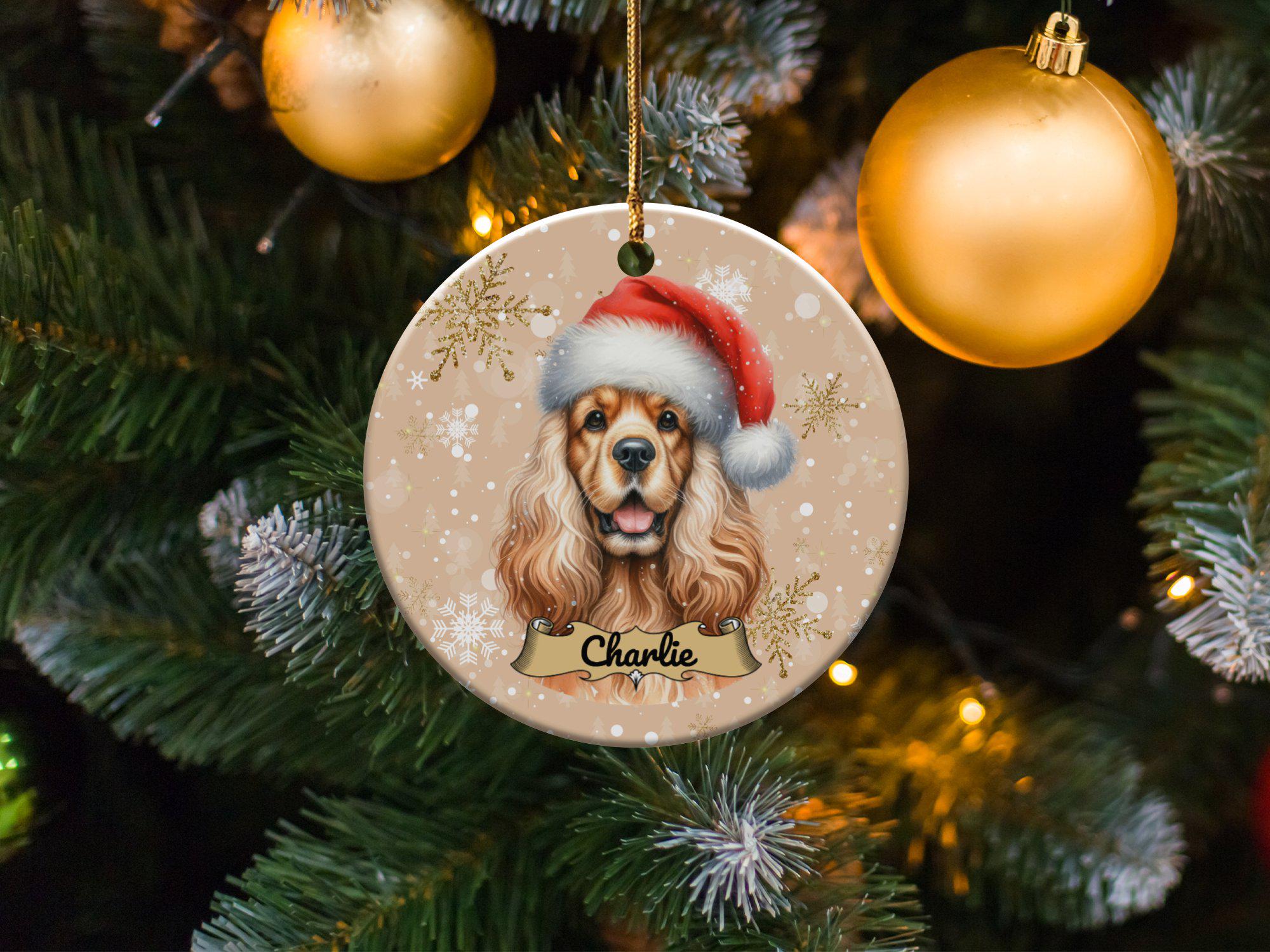 イングリッシュコッカースパニエルクリスマスカスタムオーナメント犬