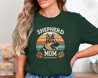 Retro German Shepherd Mom Shirt: Dog Lover Apparel