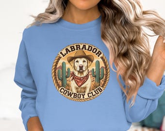 Labrador Cowboy T-Shirt: Western Dog Art, Funny Dog Lover Tee