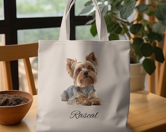 Custom Yorkshire Terrier Tote Bag: Personalized Dog Mom Gift