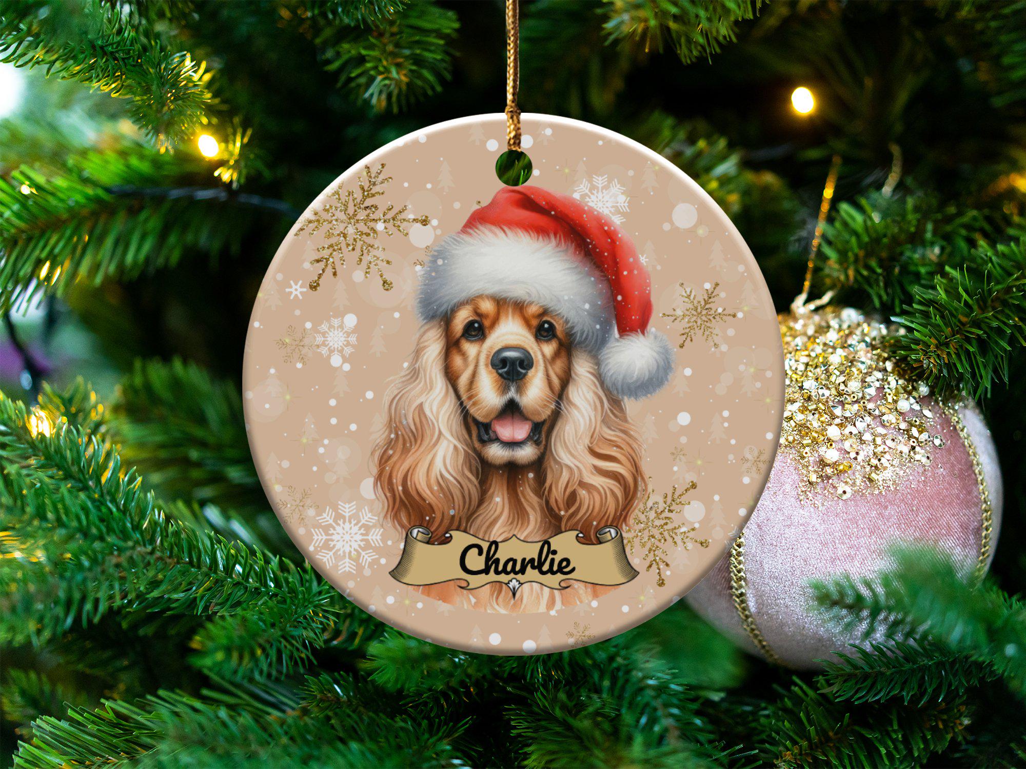 イングリッシュコッカースパニエル/クリスマスオブジェ イングリッシュコッカースパニエルクリスマスカスタムオーナメント犬