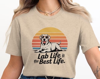 Retro Sunset Labrador T-Shirt: Funny Dog Lover Gift