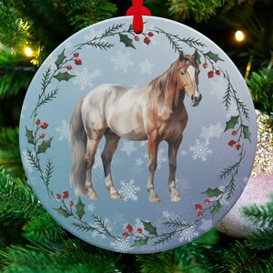 Horse Christmas Ornament, Horse Wreath Ornament, Festive Horse Decor, Holiday Horse Decoration, Christmas Gift for Horse Lovers