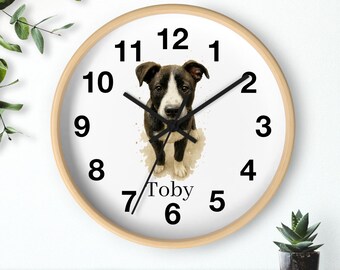Orologio con ritratto di animale domestico personalizzato: arte personalizzata con acquerello di cane o gatto