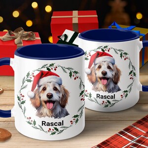 Personalized Dog Mug, Custom Name Dog Breed Mug, Dog Lover Gift, Merry Christmas Dog Mug, Custom Dog Name Coffee Cup