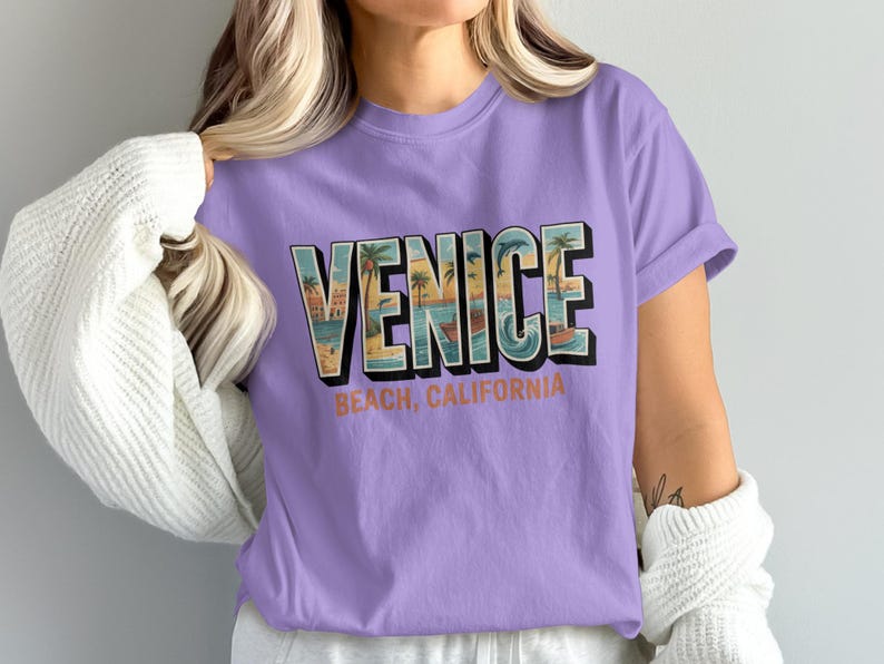 Venice Beach California T-Shirt, Retro Venice Beach Graphic Tee, California Souvenir Shirt, Unisex Venice Beach Vacation Top