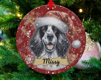 Personalized English Setter Ornament: Custom Dog Christmas Decoration