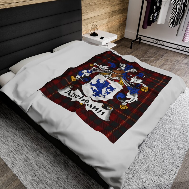 Adelmann Surname German Blanket, German Coat of Arms Blanket, German
