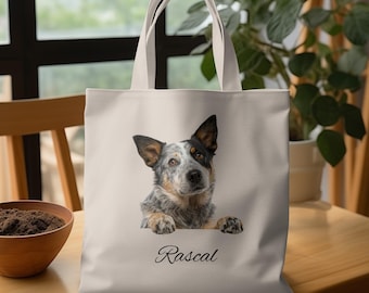 Custom Australian Cattle Dog Tote Bag: Personalized Blue Heeler Gift