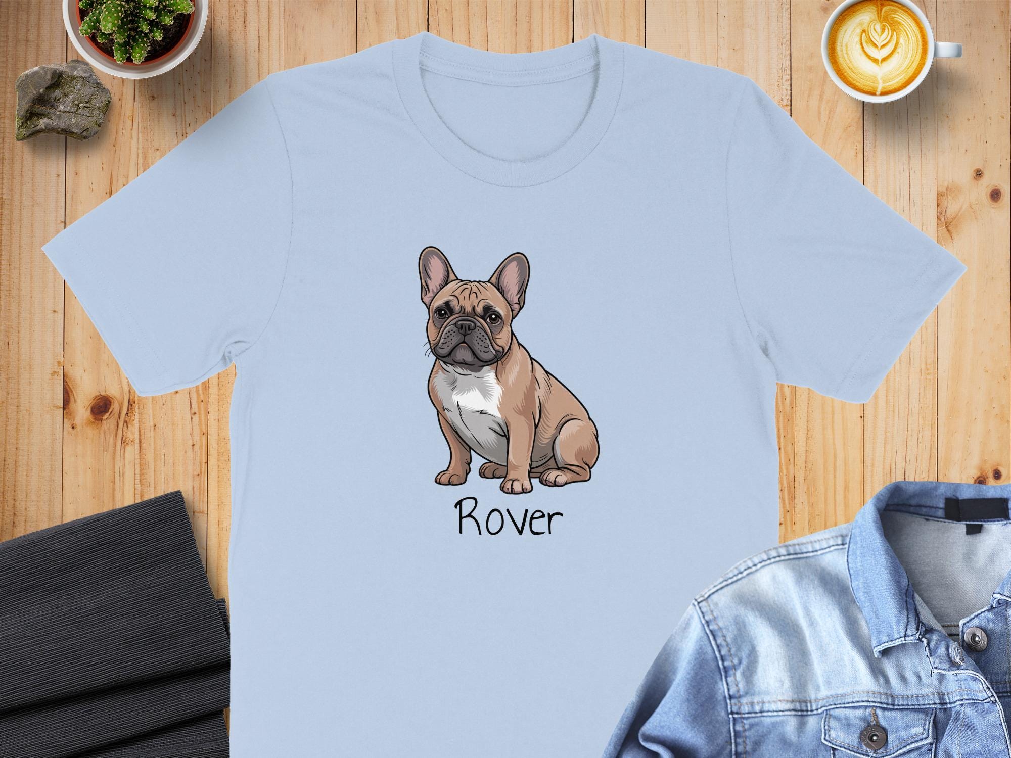 Camiseta personalizada de bulldog francés: nombre personalizado, camiseta  de algodón suave - Etsy México, image size:2000x1500