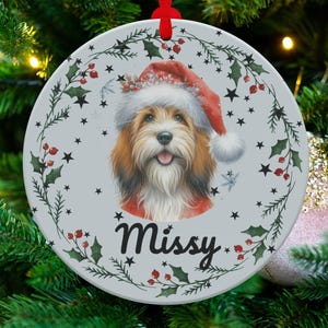 Petit Basset Griffon Vendeen Christmas Ornament Personalized Holiday Dog Decoration Festive Canine Custom Keepsake