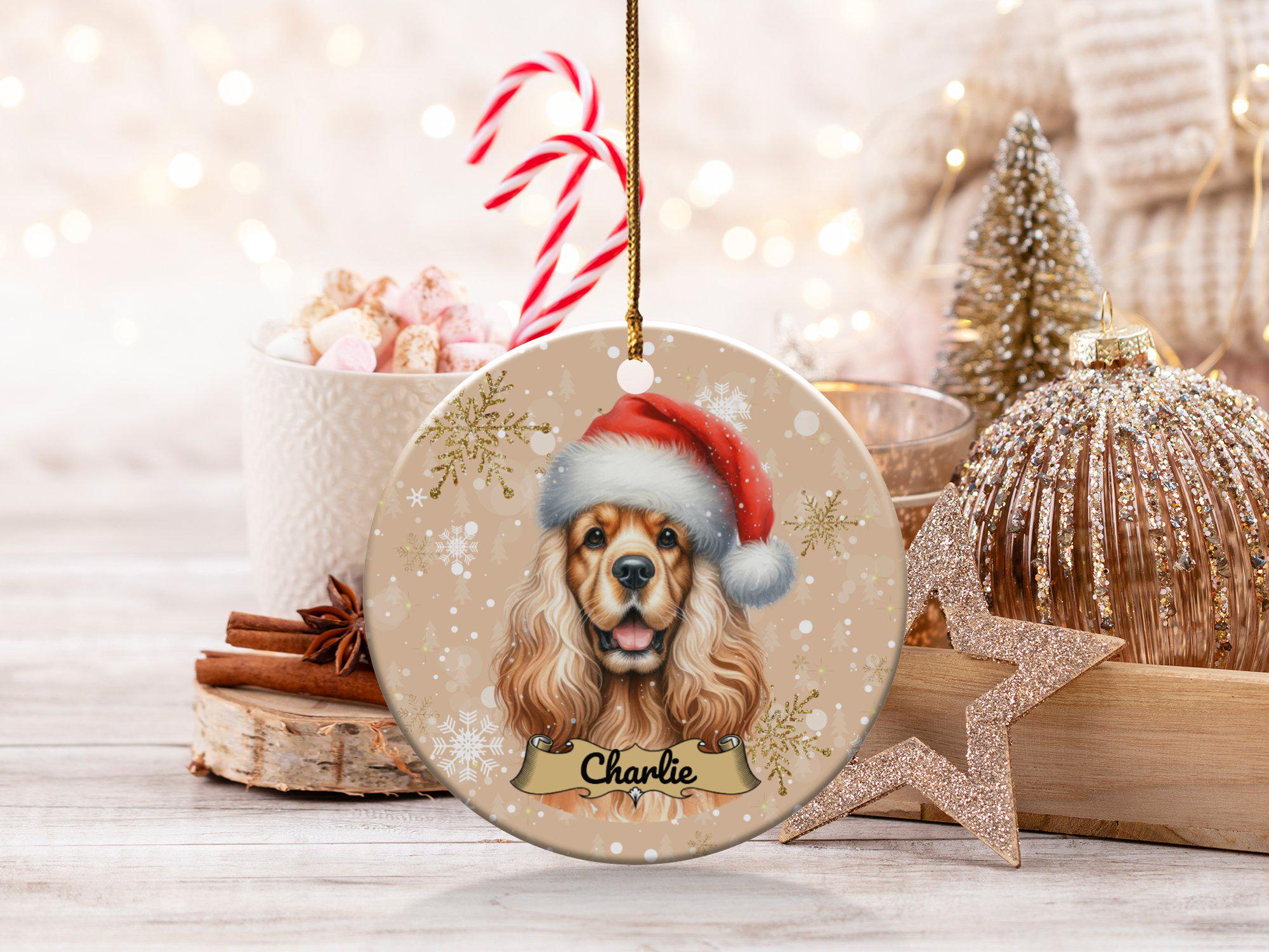 イングリッシュコッカースパニエルクリスマスカスタムオーナメント犬
