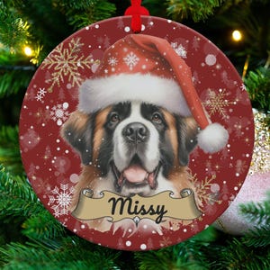 Personalized St Bernard Christmas Ornament: Pet Lover Holiday Decor