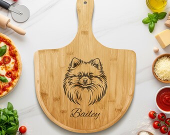 Tabla de charcutería de Pomerania personalizada: Bandeja para servir con retrato de perro personalizado