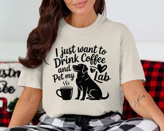 Comfort Colors Labrador & Coffee T-Shirt: Dog Lover Gift