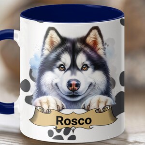 Husky Mug, Custom Dog Name Mug, Personalized Husky Cup, Unique Dog Lover Gift, Customizable Pet Mug, Husky Lover Present, Dog Owner Gift