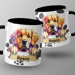 Golden Retriever Mug, Custom Dog Name Mug, Personalized Pet Owner Gift, Dog Lover Coffee Cup, Unique Dog Breed Mug